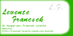 levente francsek business card